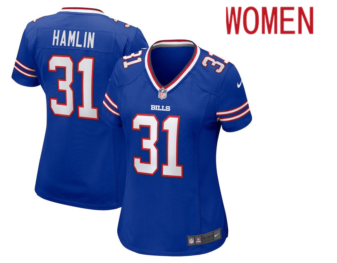 Women Buffalo Bills #31 Damar Hamlin Nike Royal Game Player NFL Jersey->women nfl jersey->Women Jersey